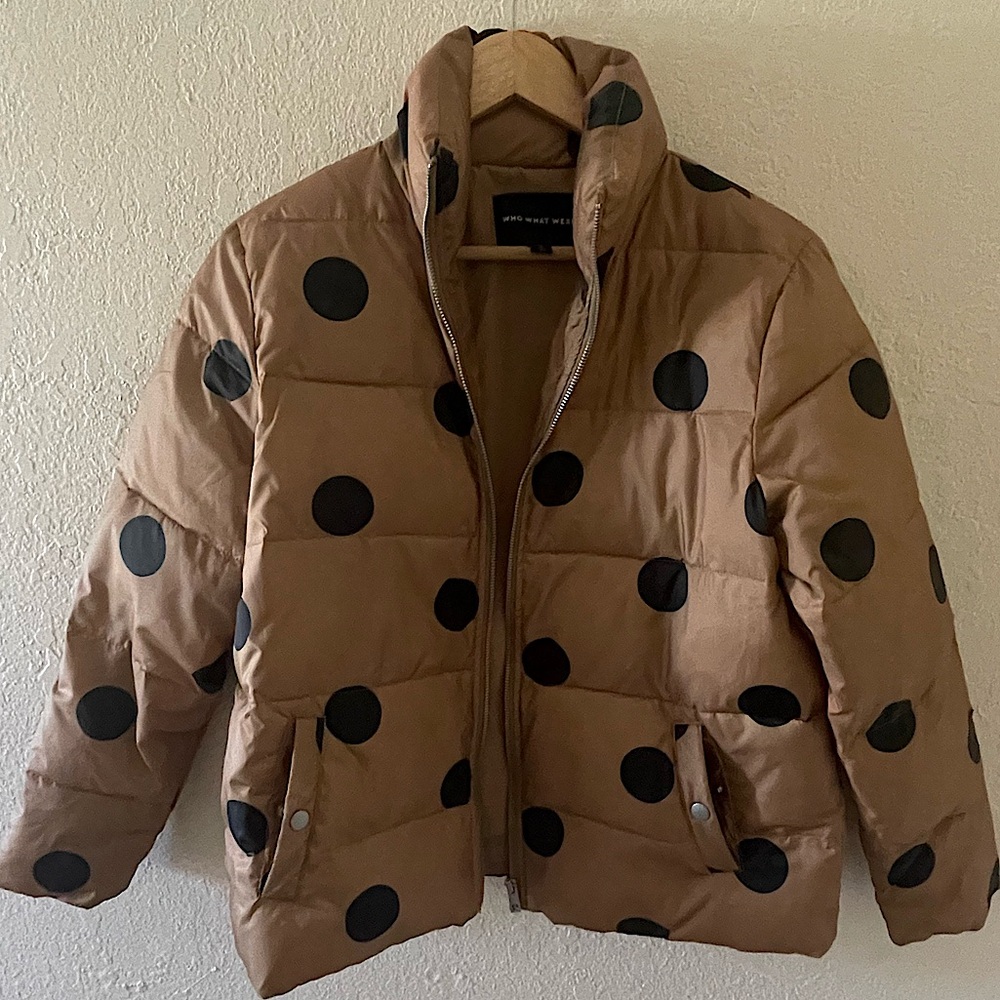 Who What Wear Polka Dot Puffer Jacket